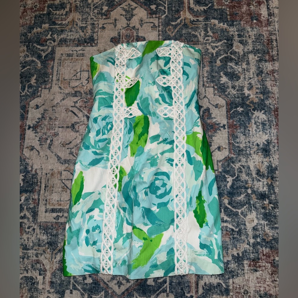 NEW Lilly Pulitzer Tansy Shift Dress in Poolside Blue Size 2 - Picture 8 of 8